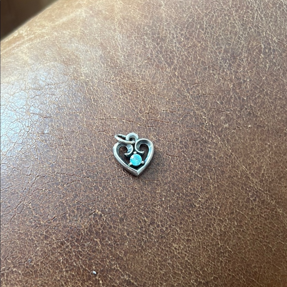 Silver Heart Pendant with Turquoise Stone